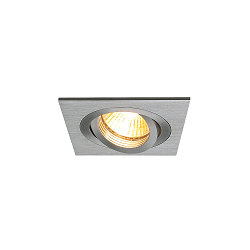 Inbouwarmatuur PIREQ QPAR51 SQUARE DOWNLIGHT draaibaar, roteerbaar GU10 IP20, aluminium geborsteld dimbaar