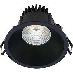 Inbouwarmatuur VELIA rond IP44, zwart mat dimbaar 11W 3000K