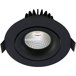 Inbouwarmatuur VELIA TILT rond IP44, zwart mat dimbaar 11W 740lm 3000K