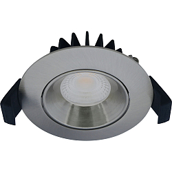 Inbouwarmatuur VELIA LOW PROFILE rond IP44, aluminium geborsteld dimbaar 5,5W 310lm 2700K