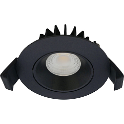 Inbouwarmatuur VELIA LOW PROFILE rond IP44, zwart mat dimbaar 5,5W 310lm 2700K