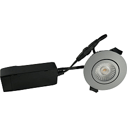 Inbouwarmatuur LOW PROFILE rond IP54, grijs dimbaar 6W 470lm 3000K