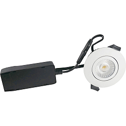 Inbouwarmatuur LOW PROFILE rond IP54, wit mat dimbaar 6W 450lm 2700K