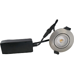 Inbouwarmatuur LOW PROFILE rond IP54, aluminium geborsteld dimbaar 6W 450lm 2700K