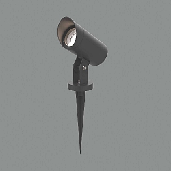 Armatuur met grondpen SEIREN met open kabel, kantelbaar GU10 IP65, antraciet dimbaar