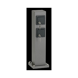Contactdooszuil TYPE NO 4412 2-voudig, met slot, zwart, antrazit mat