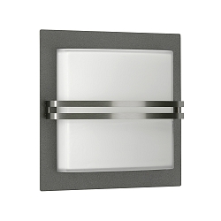Outdoor Wall luminaire Type No. 6250, IP44, arched with decorative panel, 26 x 26cm, E27 QA55 max. 57W, anthracite, glass