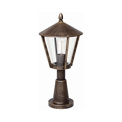 Sokkelarmatuur TYPE NO 0529 E27 IP44, bruin, Messing gesatineerd dimbaar