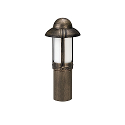 Sokkelarmatuur TYPE NO 0531 lang, met omslag E27 IP44, bruin, Messing gesatineerd dimbaar