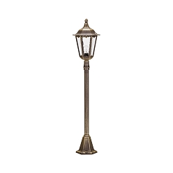 Padverlichting TYPE NO 4142 1-vlams, hoekig E27 IP23, bruin, Messing gesatineerd dimbaar