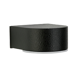 Outdoor LED Wall luminaire Type No. 0233, IP44, 230V AC/DC, 3W 3000K 330lm, cast alu / safety glass satin, black matt