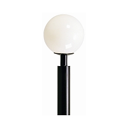 Outdoor Ball top light Type No. 0850 for � 6cm Mast light, � 35cm, E27 A60 max. 100W, cast alu, black / plastic white