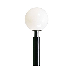 Outdoor Ball top light Type No. 0854 for � 6cm Mast light, � 45cm, E27 A65 max. 150W, cast alu, black / plastic white