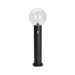 Bollard light Type No. 2012 with motion sensor (Type 2010), with glass ball � 25cm, E27, black matt / crystal glass