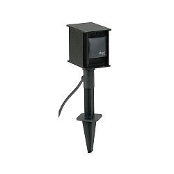 Contactdoos met grondpen TYPE NO 2103 2-voudig, hoekig, met stekker, zwart