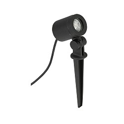 Lamp met grondpen TYPE NO 2197 / 21�-40� met stekker, kantelbaar, onbreekbaar, focusseerbaar GU10 IP54, zwart mat