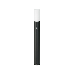 LED Bollard light Type No. 2277 with motion sensor, IP44, height 90cm, 10W 3000K 900lm, cast alu / opal, dimmable, black
