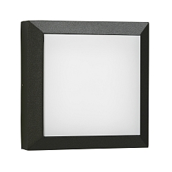 Outdoor LED Wall and Ceiling luminaire Type No. 6560, IP54 IK08, 19 x 19cm, 8W 3000K 880lm, cast alu / glass, dimmable, black