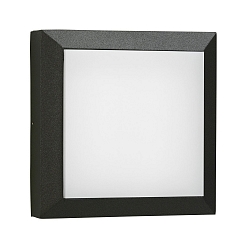 Outdoor LED Wall and Ceiling luminaire Type No. 6561, IP54 IK08, 26 x 26cm, 16W 3000K 1600lm, cast alu, dimmable, black