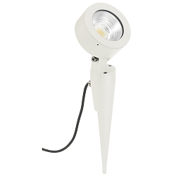 LED Ground spike spot Type No. 2390, IP54, 12W 3000K 1200lm 30�, rotatable, swiveling, dimmable, cast alu / glass, white matt