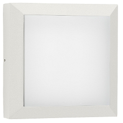 Outdoor LED Wall and Ceiling luminaire Type No. 6560, IP54 IK08, 19 x 19cm, 8W 3000K 880lm, cast alu, dimmable, white matt