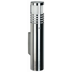 Wandarmatuur voor buitenshuis TYPE NO 0205 1-vlams, cilindrisch G9 IP44, rvs mat dimbaar