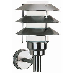 Wandarmatuur voor buitenshuis TYPE NO 0216 3-voudig, met omslag E27 IP44, rvs mat dimbaar