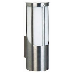 Wandarmatuur voor buitenshuis TYPE NO 0256 cilindrisch E27 IP44, rvs mat dimbaar