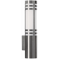 Wandarmatuur voor buitenshuis TYPE NO 0258 cilindrisch E27 IP44, rvs mat
