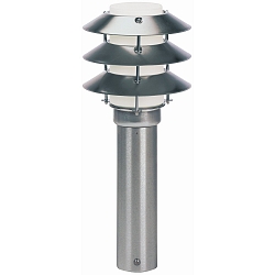 Sokkelarmatuur TYPE NO 0500 3-voudig, met omslag E27 IP44, rvs dimbaar