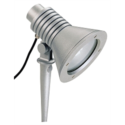 Lamp met grondpen TYPE NO 2183 met stekker, instelbaar, onbreekbaar E27 IP54, zilver mat dimbaar