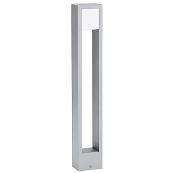 LED Bollard light Type No. 2252, long light distributor, IP54, 90cm, 10W 3000K 480lm, cast alu / opal, dimmable, silver matt