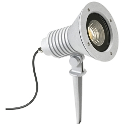 Lamp met grondpen TYPE NO 2383 met stekker, dimbaar, instelbaar IP54, zilver mat dimbaar