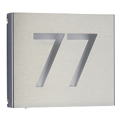 Huisnummer met verlichting TYPE NO 6012 1 cijfer, 2 cijfers IP44, rvs, opaal dimbaar