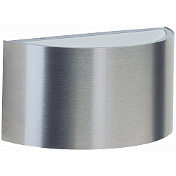 Wandarmatuur voor buitenshuis TYPE NO 6146 up down, klein, halfrond G9 IP44, rvs mat dimbaar
