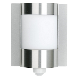 Outdoor Wall luminaire Type No. 6187, motion detector (Type No. 6188), half round, IP44, E27 QA55 max. 57W, stainless steel