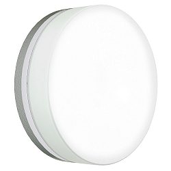 Outdoor LED Wall and Ceiling luminaire Type No. 6307, IP65, � 19cm, 12W 3000K 1200lm, silver matt / glass opal