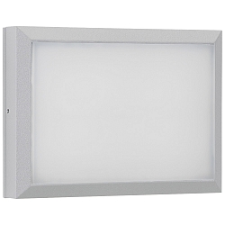 Outdoor LED Wall and Ceiling luminaire Type No. 6403, IP54 IK08, 26 x 19cm, 16W 3000K 1600lm, dimmable, silver matt