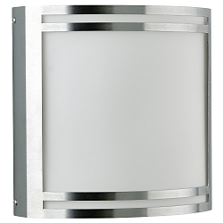 Outdoor LED Wall and Ceiling luminaire Type No. 6407, cover square, IP44,10W 3000K 900lm, stainless steel / opal glass