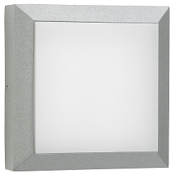 Outdoor LED Wall and Ceiling luminaire Type No. 6560, IP54 IK08, 19 x 19cm, 8W 3000K 880lm, cast alu, dimmable, silver