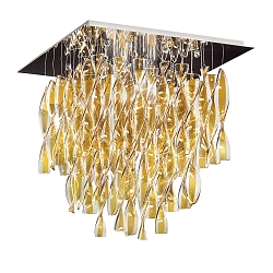 Plafondarmatuur PL AURA PX E27 IP20, bruin, chroom, transparant dimbaar