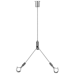 toebehoren Touwophanging LED PANEL set van 2, zilver 200cm