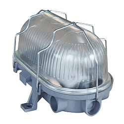 damp-proof luminaire BASIS oval E27 IP44, grey