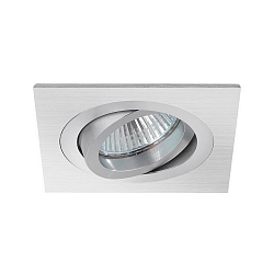 Recessed LV spot, IP20, 12V, GX5.3 max. 50W, square, swivelling, matt alu