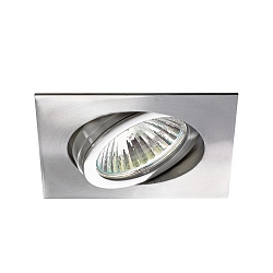 Recessed LV spot, IP20, 12V AC, square, GX5.3 max. 50W, swivelling, V4A stainless steel