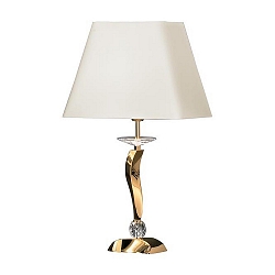 Tafelarmatuur GIRATA E27 IP20, beige, goud dimbaar