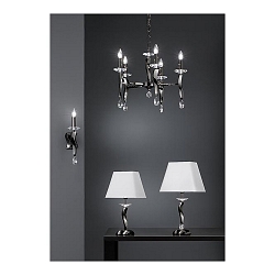 Tafelarmatuur GIRATA E27 IP20, wit, zwart chroom dimbaar