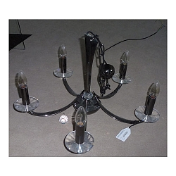 Pendelarmatuur BAHIA 5-vlams E14 IP20, zwart chroom dimbaar