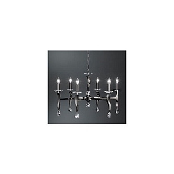 Pendelarmatuur GIRATA 6-vlams E14 IP20, zwart chroom dimbaar