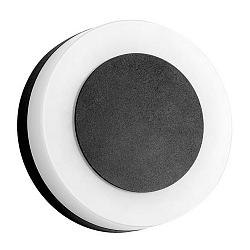 Outdoor LED wall luminaire, IP54, round, with 2 exchangeable front panels, 230V, 9W 3000K 665lm, structured black